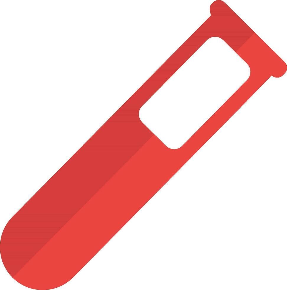Red test tube. Flat style illustration. vector
