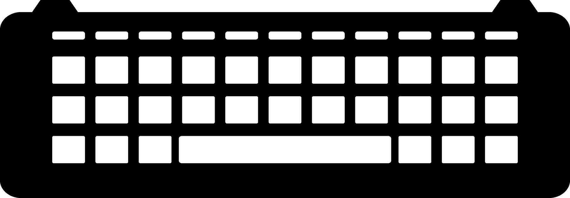 black and white keyboard in flat style. vector