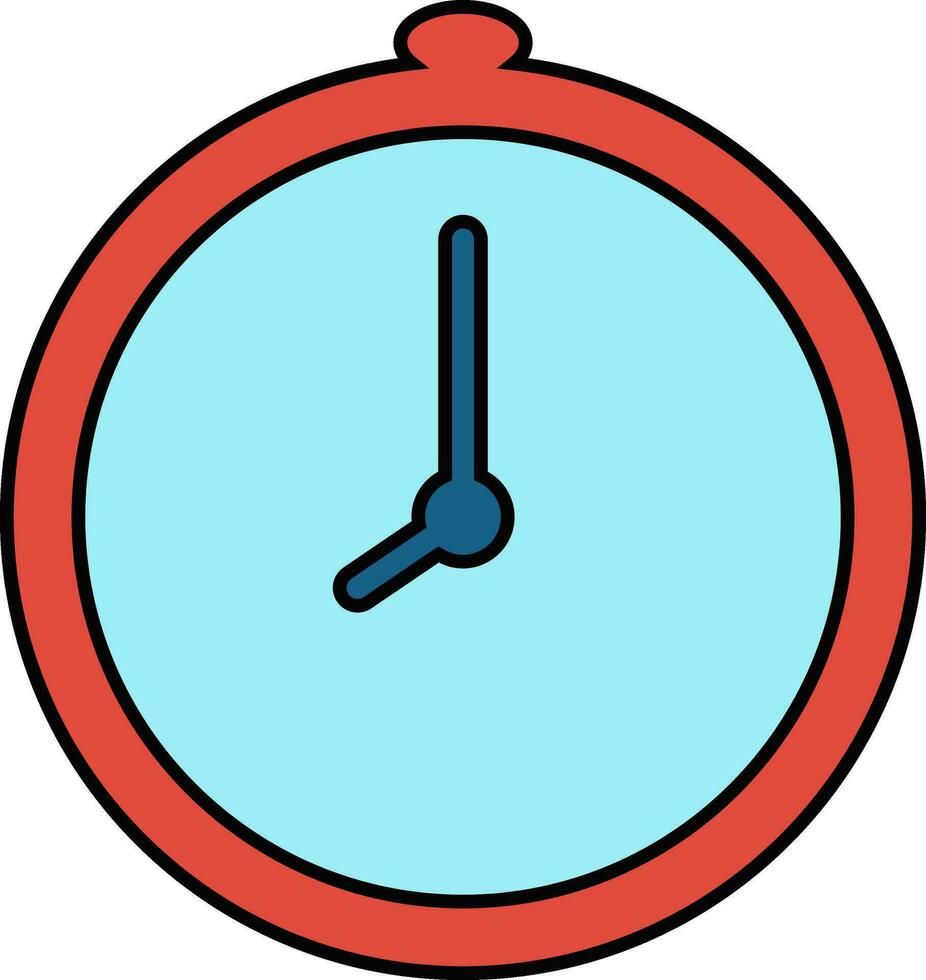 Icon of clock in flat style. vector