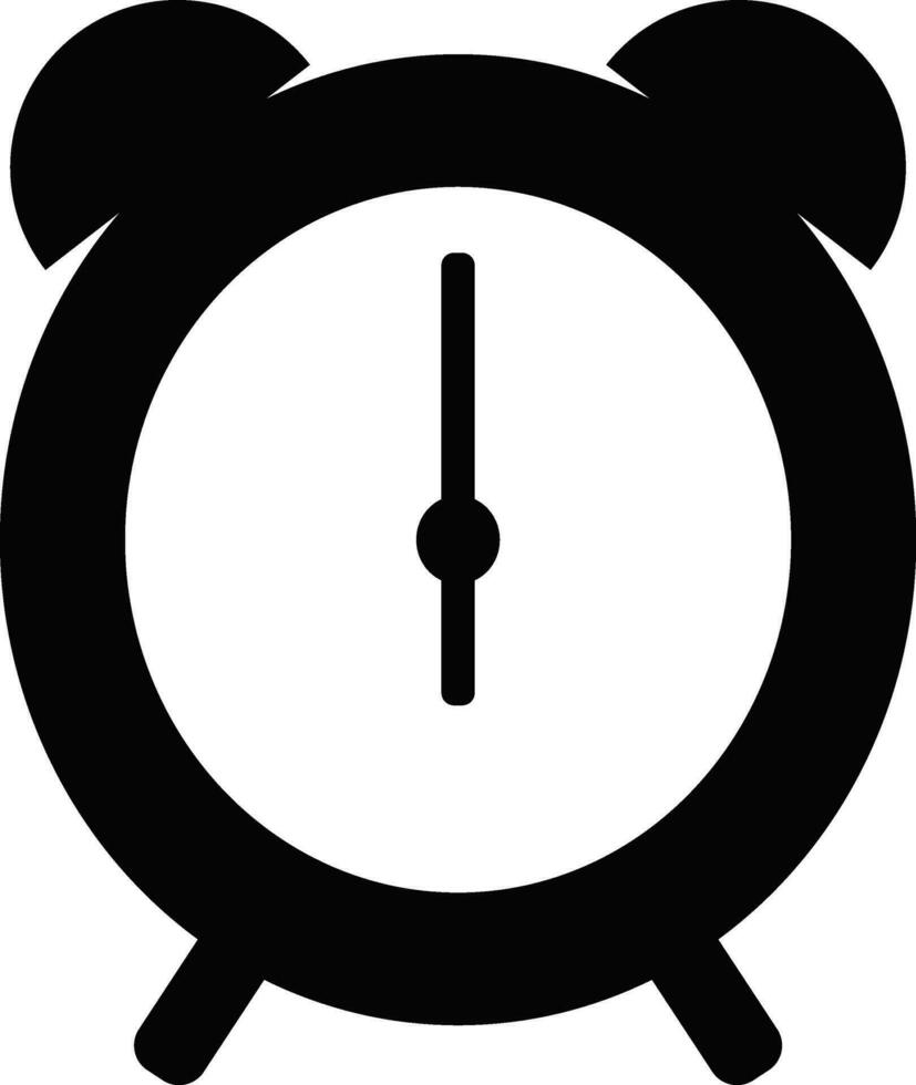 Isolated icon of alarm clock in white and black color. vector