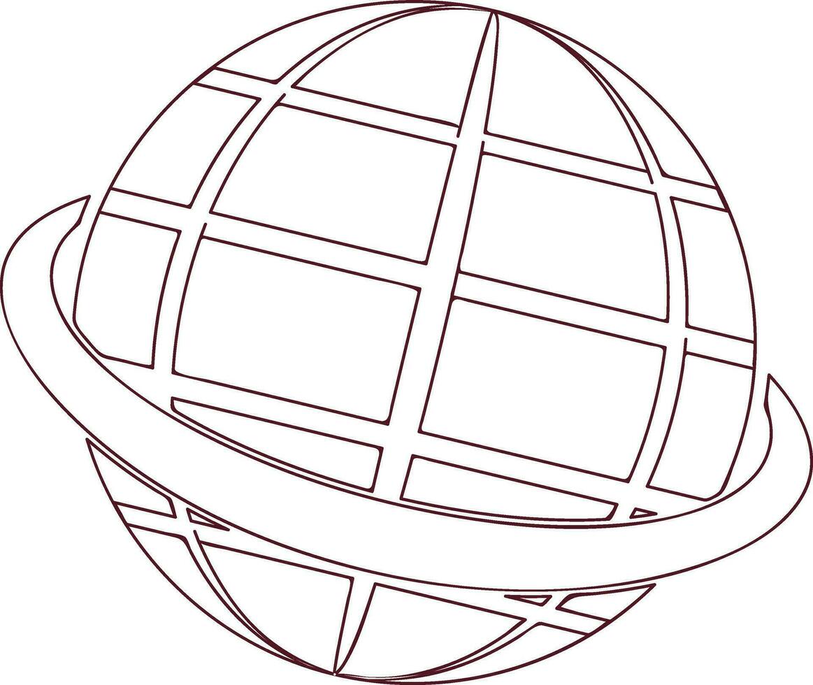 Vector globe sign or symbol in flat style.