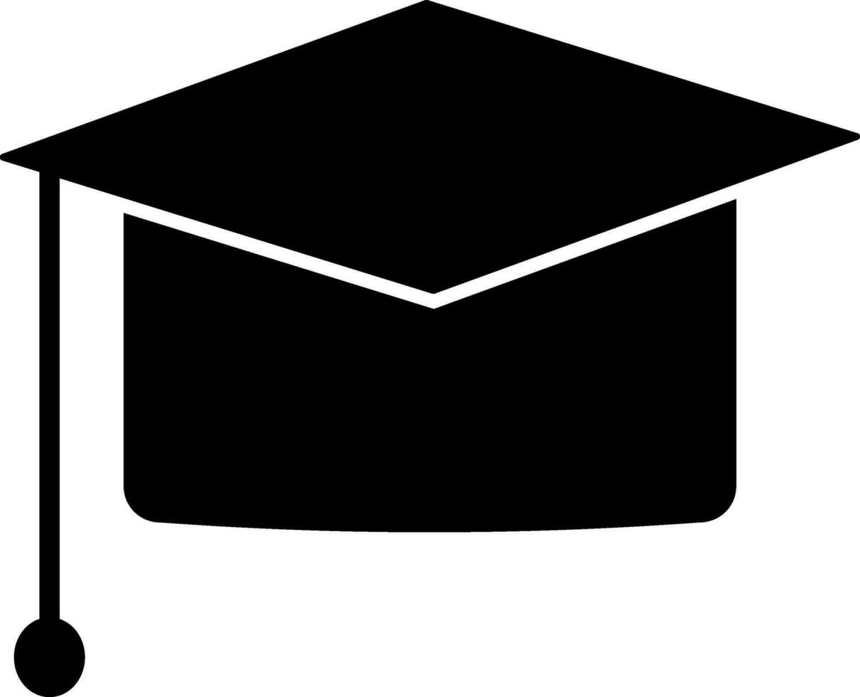 Black mortarboard on white background. vector