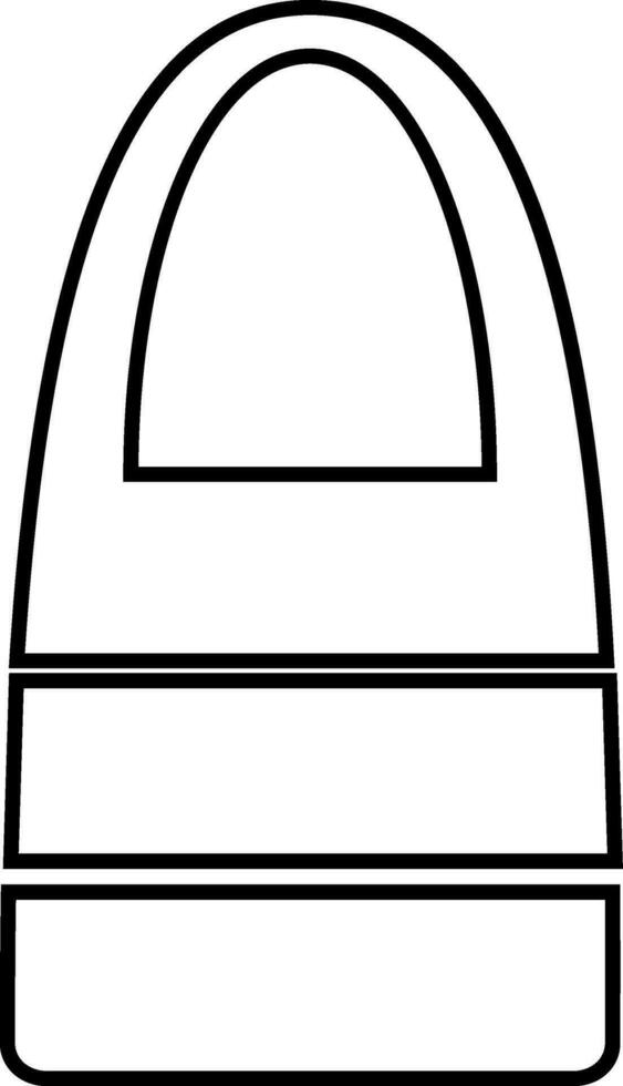 Flat style bag in black line art. vector