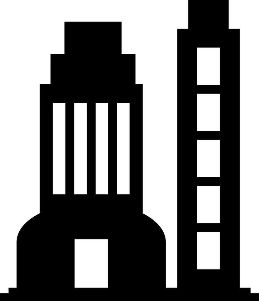 Building in black and white color. vector