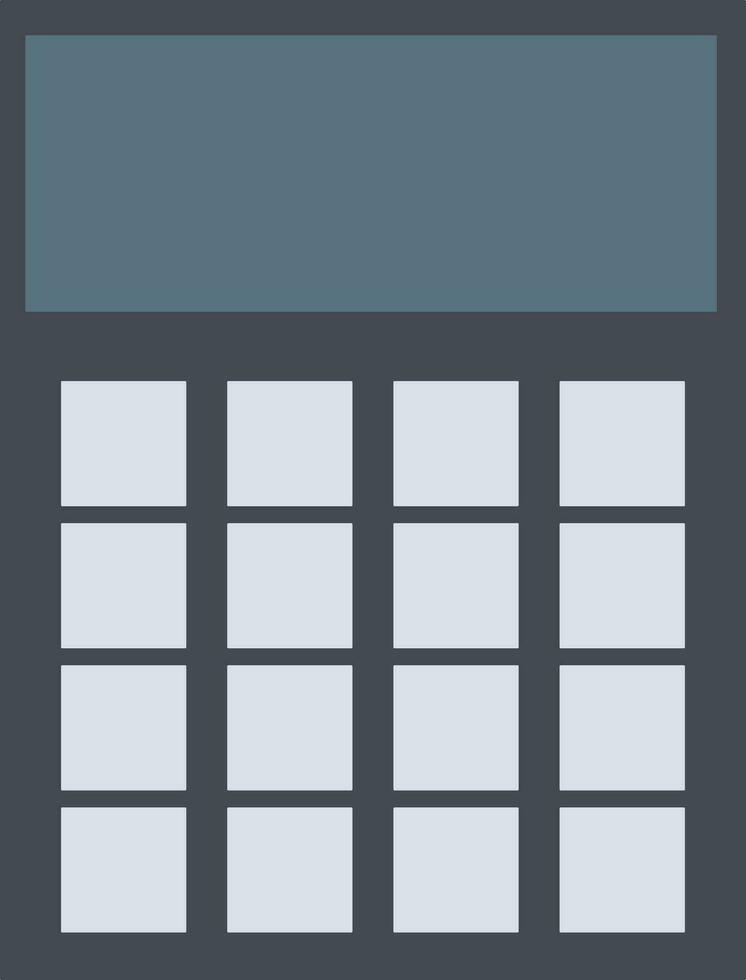 Isolated calculator in grey and blue color. vector