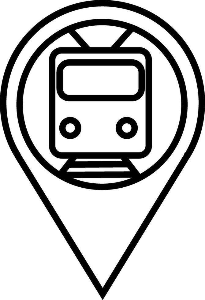 Train location pointer pin icon. vector