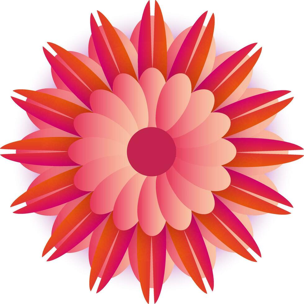 Abstract paper cut flower. vector