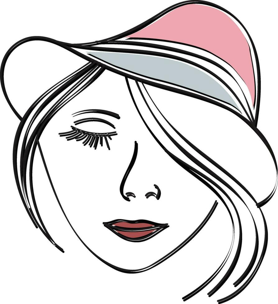 Illustration of a woman face. vector