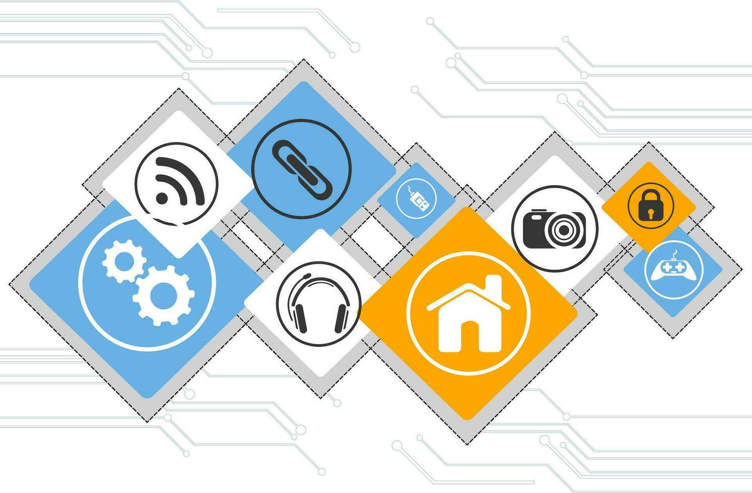 plano web íconos en resumen antecedentes. vector