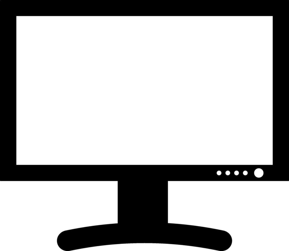 Flat style television screen in black and white color. vector