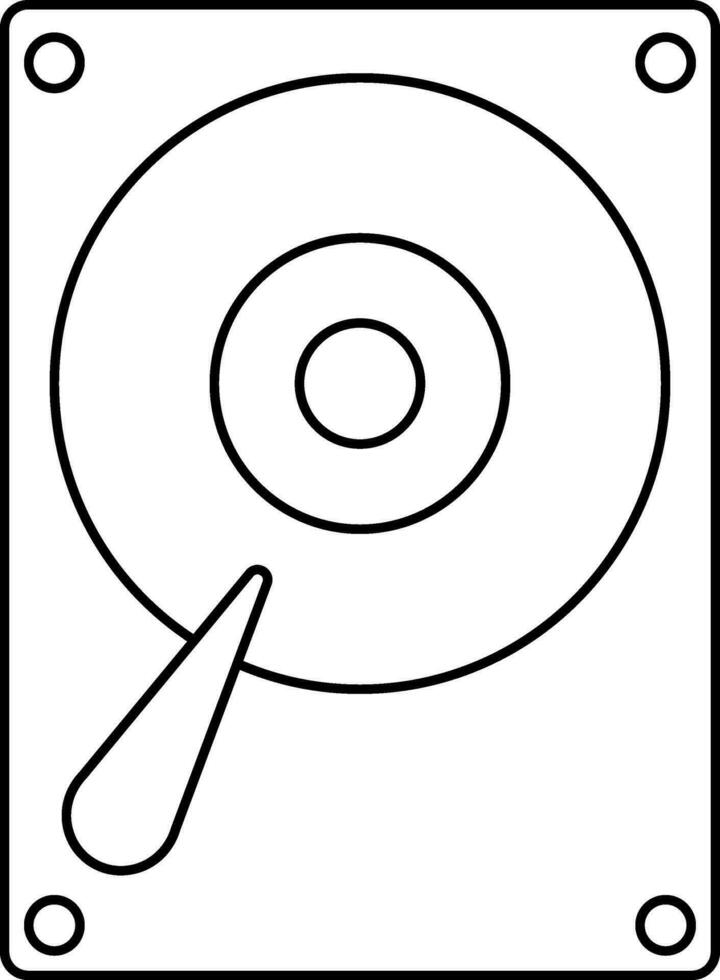 Black line art illustration fo a magnifying glass. vector