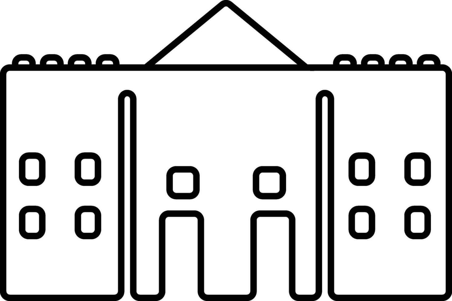 Castle in black and white color. vector