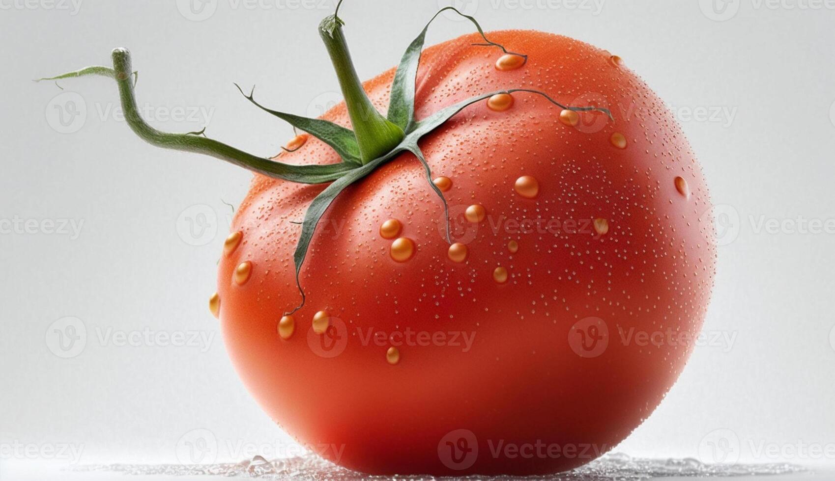 jugoso Cereza tomate en verde hoja cerca arriba primer plano generado por ai foto