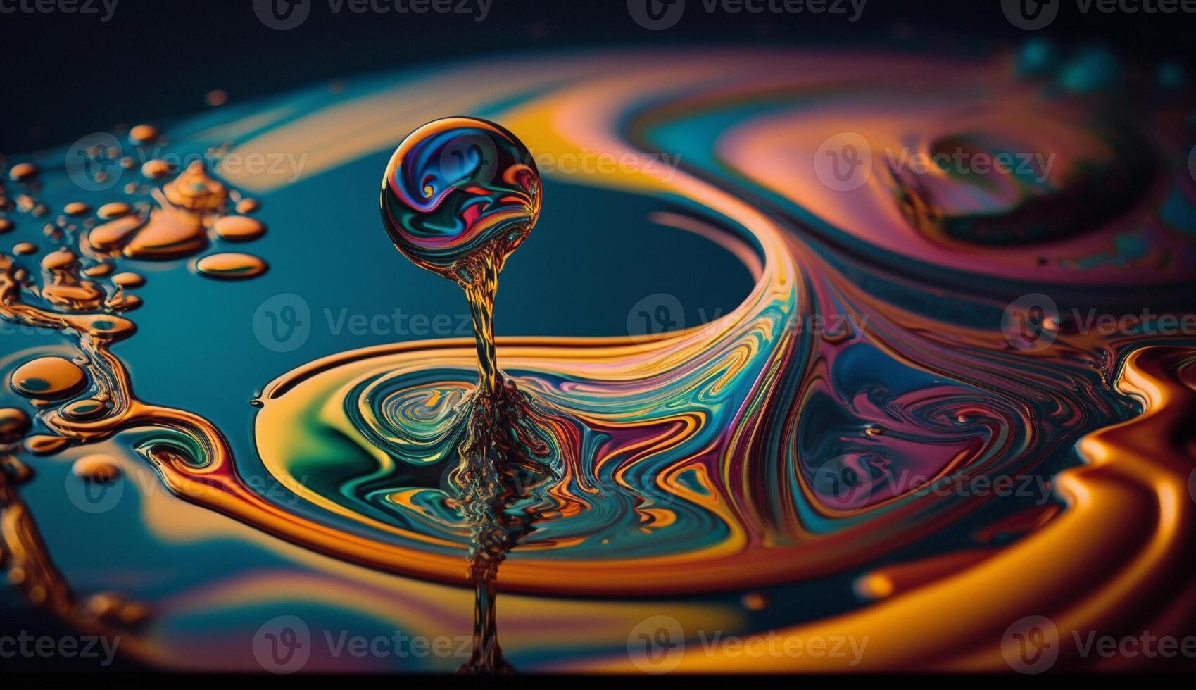 Abstract liquid pattern creates a futuristic space design generated by AI photo