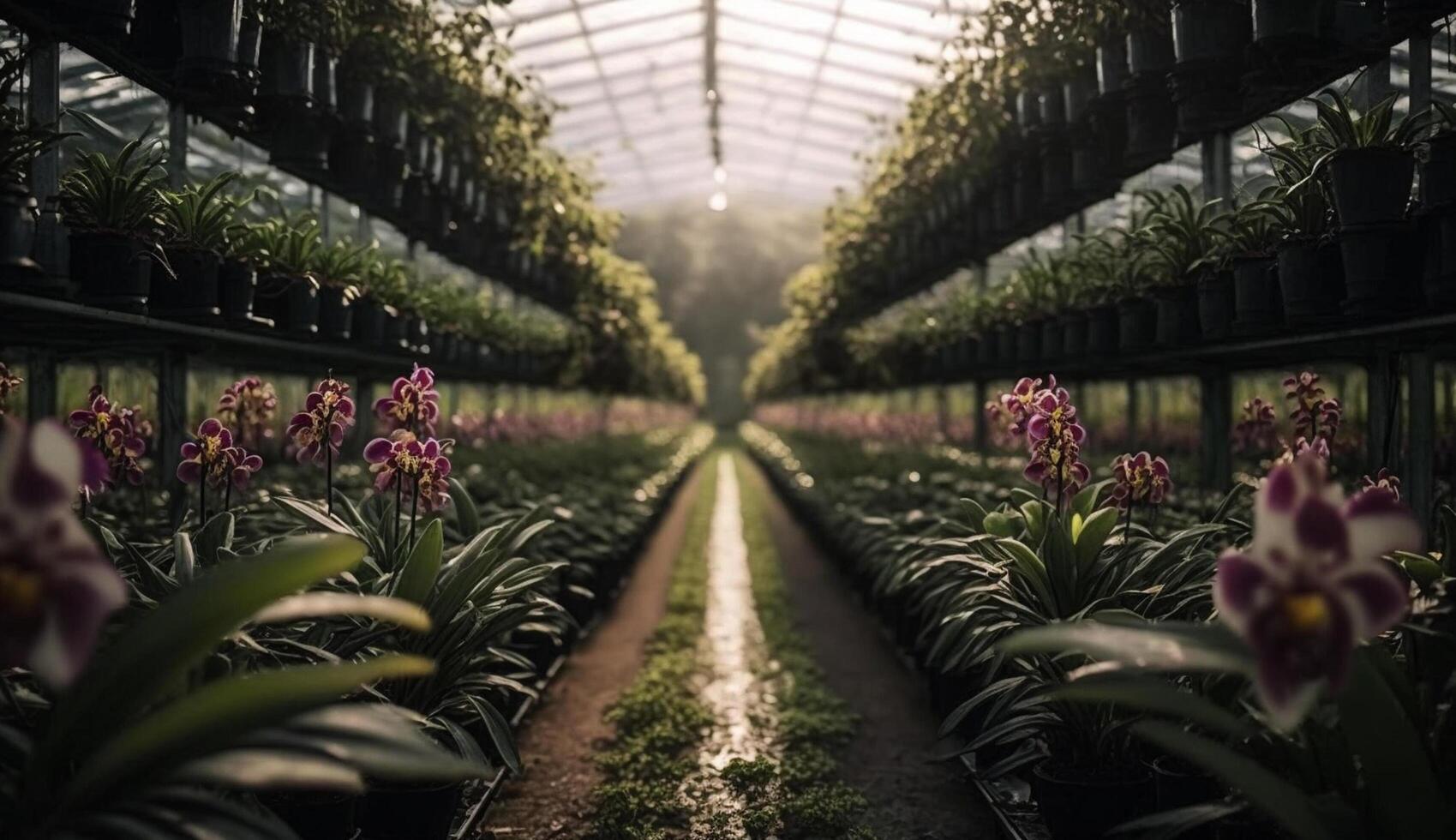 un verde interior planta flores con hermosa hojas generado por ai foto