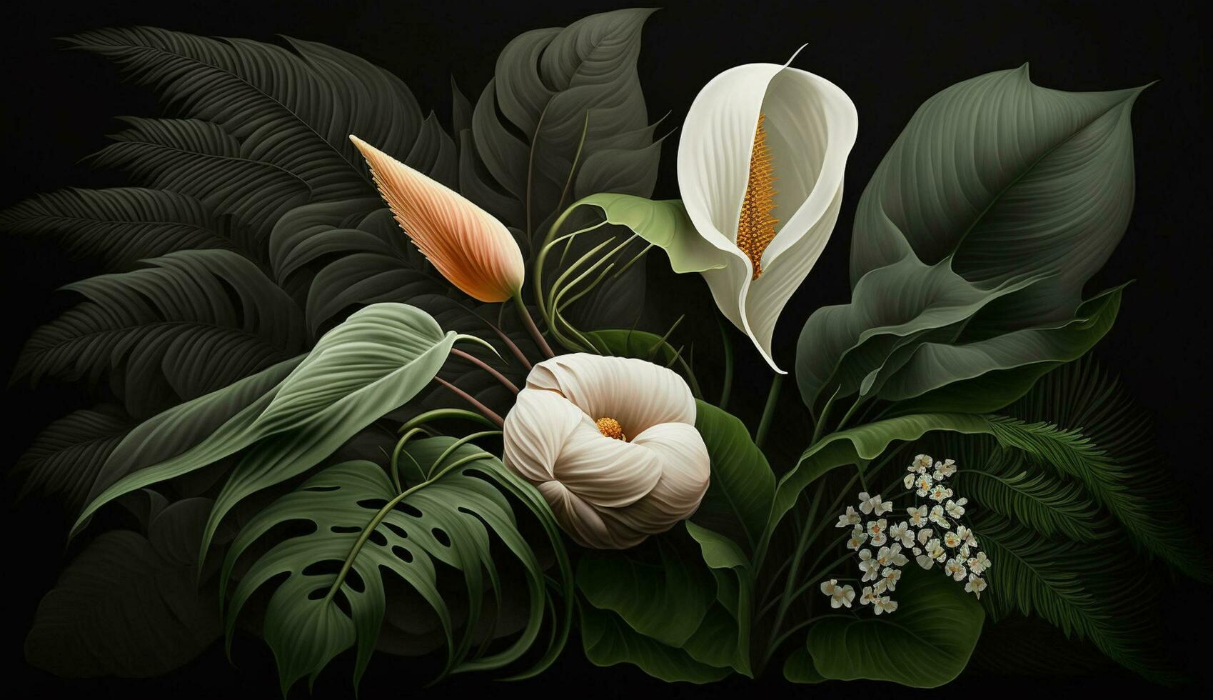 naturaleza belleza floraciones en vistoso floral patrones generado por ai foto