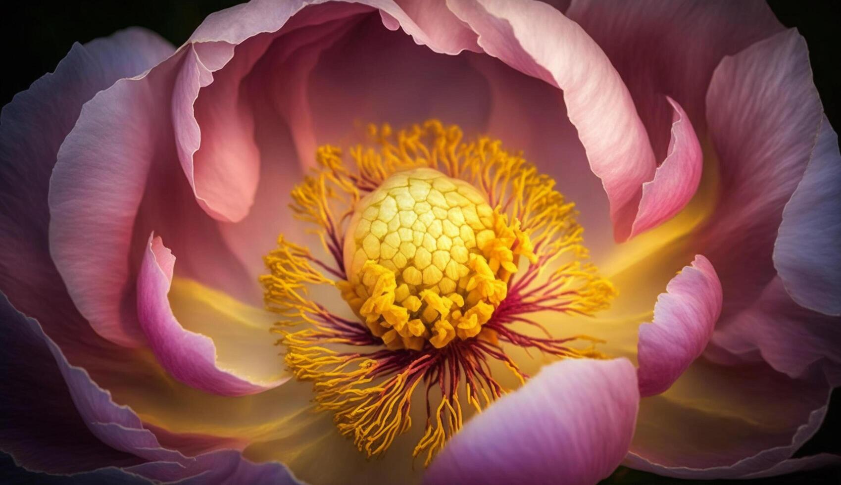 Close up of a vibrant multi colored flower bouquet generated by AI photo