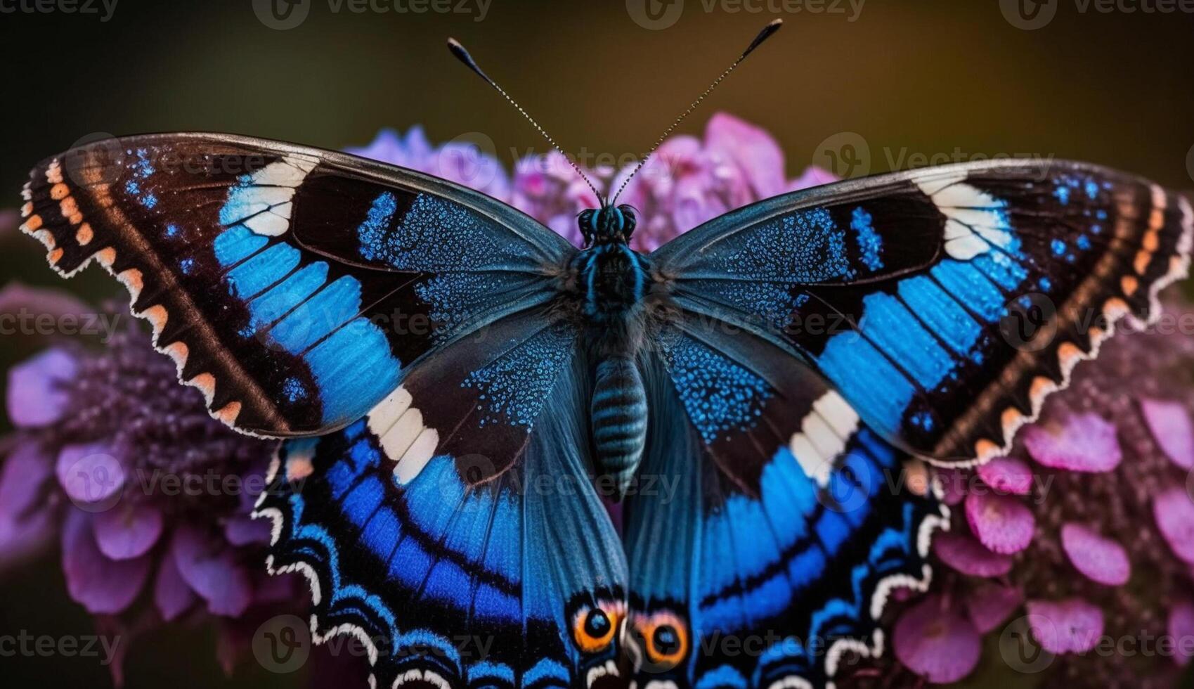 Butterfly with Multi Colored Wings in Vibrant Garden ,generative AI photo