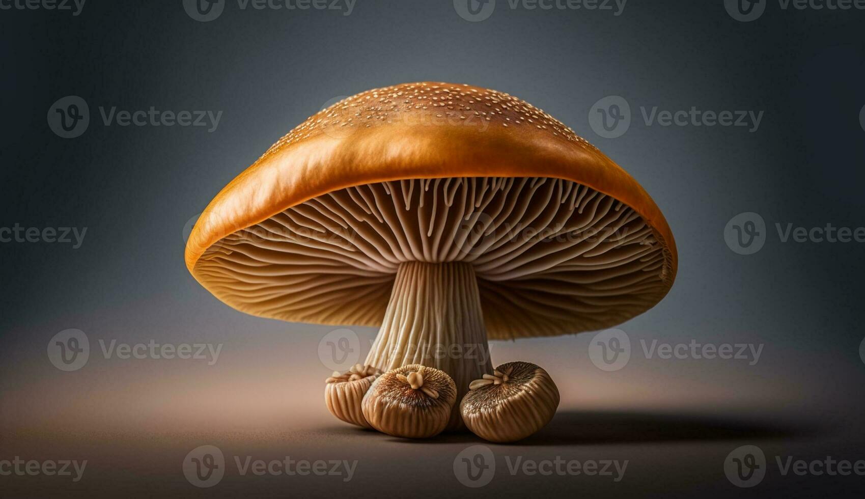Macro shot of fresh, organic edible fungus ,generative AI photo