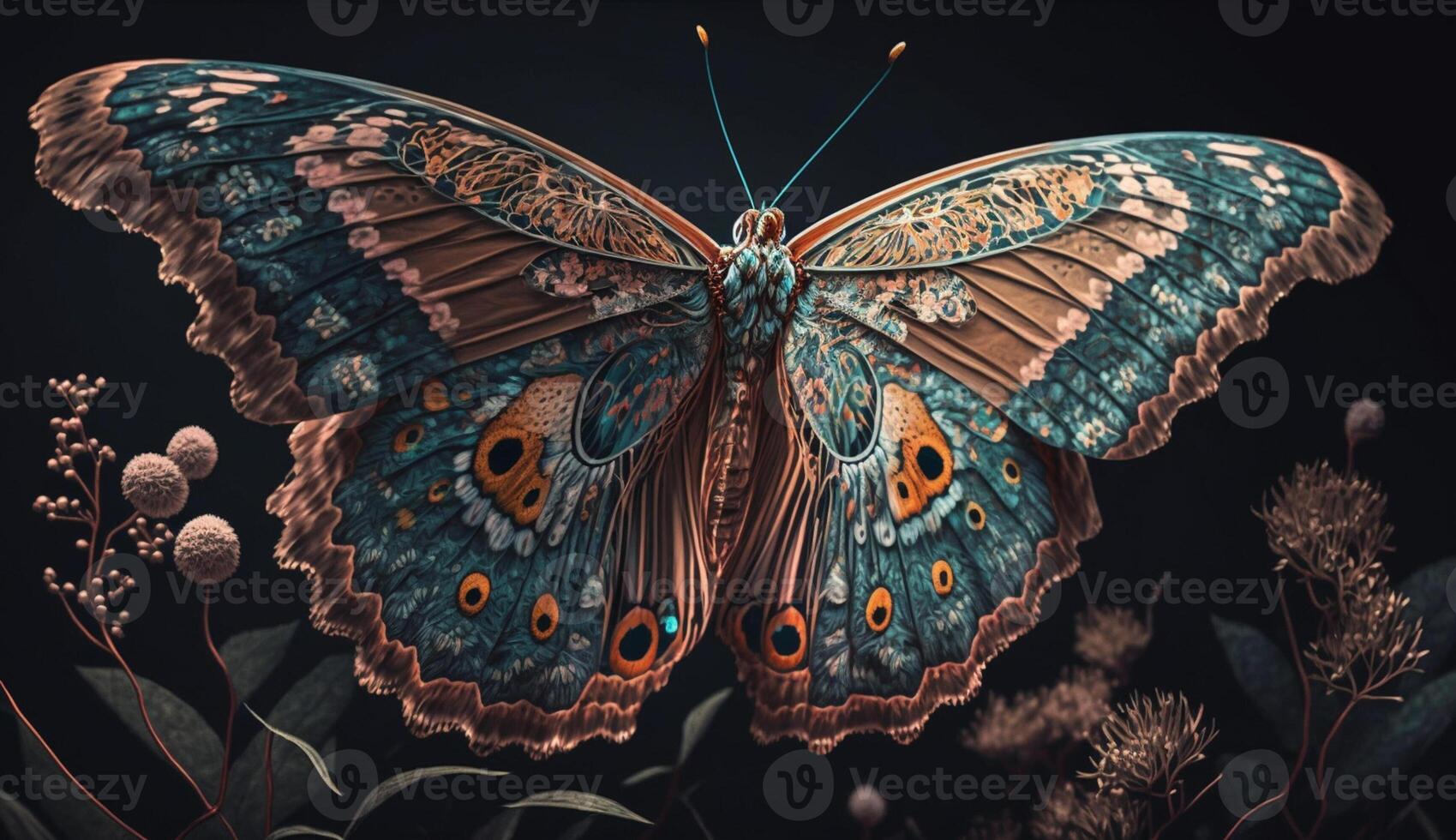 Multi colored butterfly wing beauty in close up nature ,generative AI photo