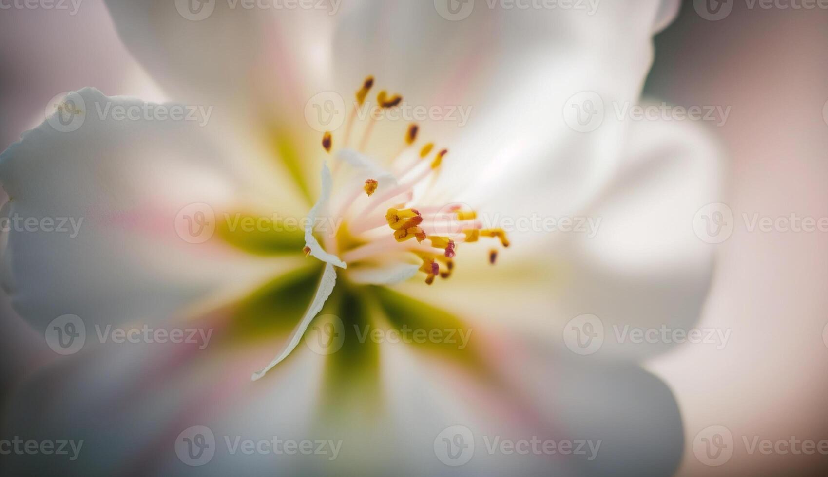 A macro photo of a pink flower head ,generative AI