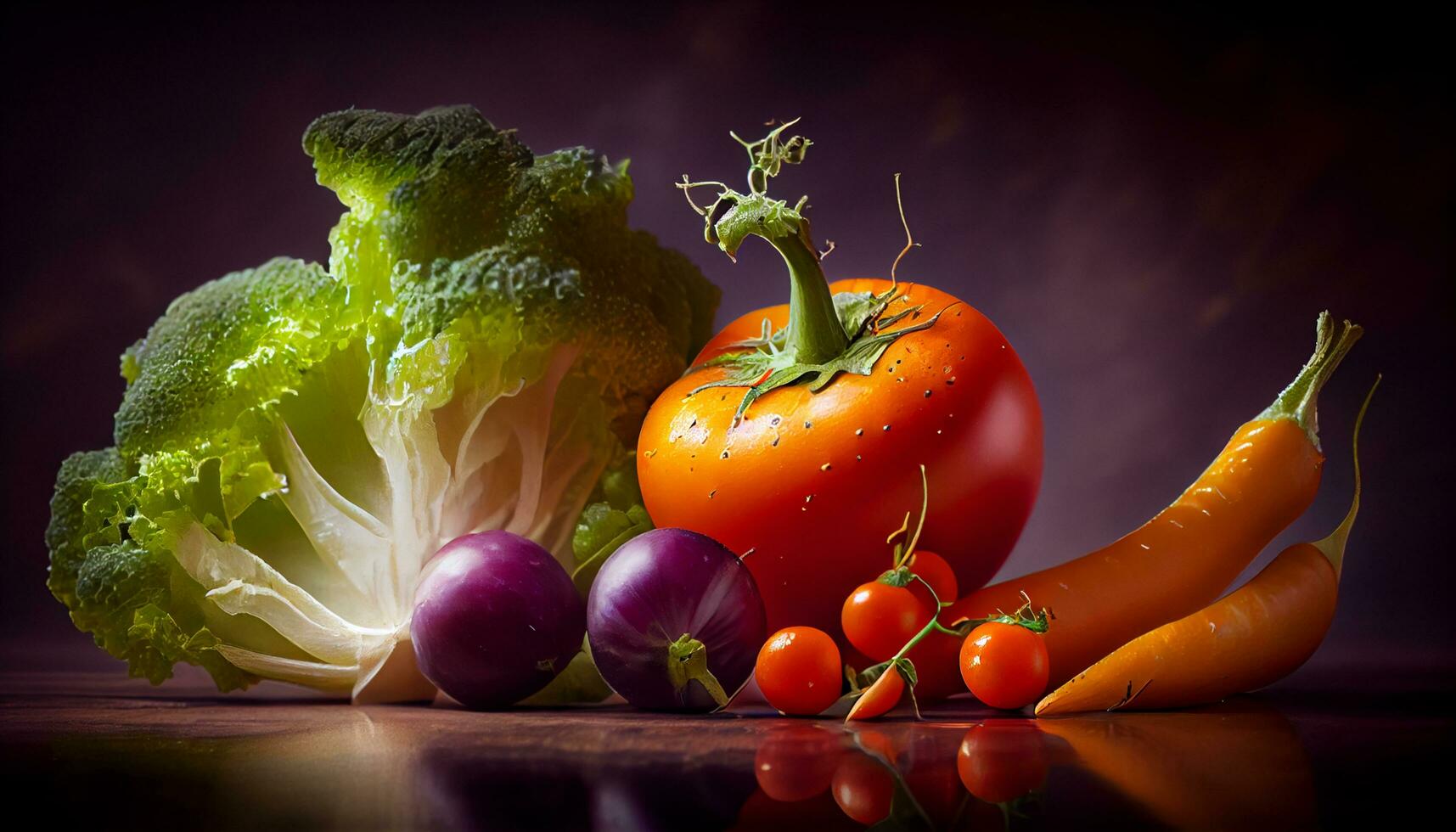 purple onions and fresh vegetables ,generative AI photo