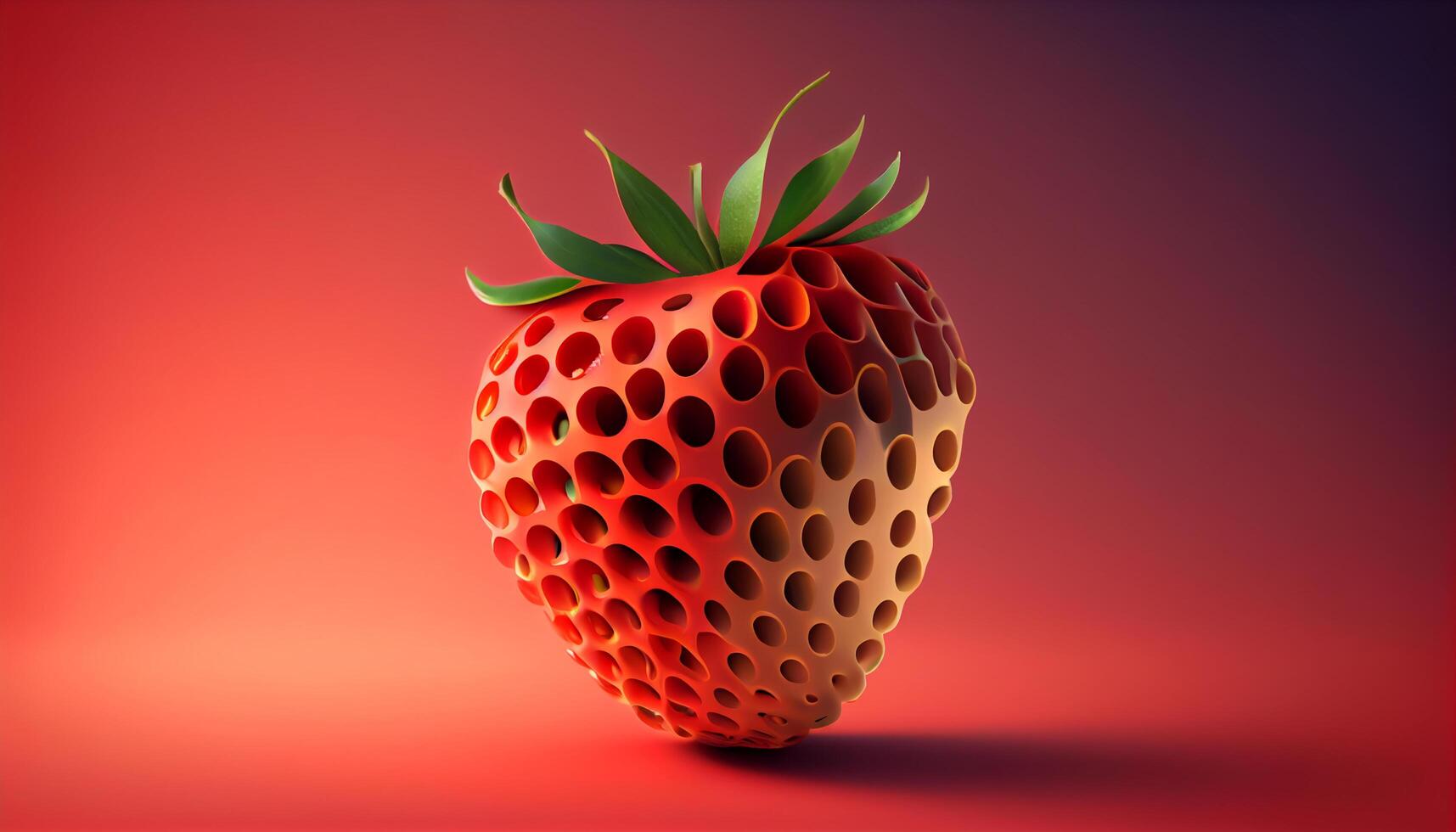 fresh and delicious strawberry fruit with holes ,generative AI photo