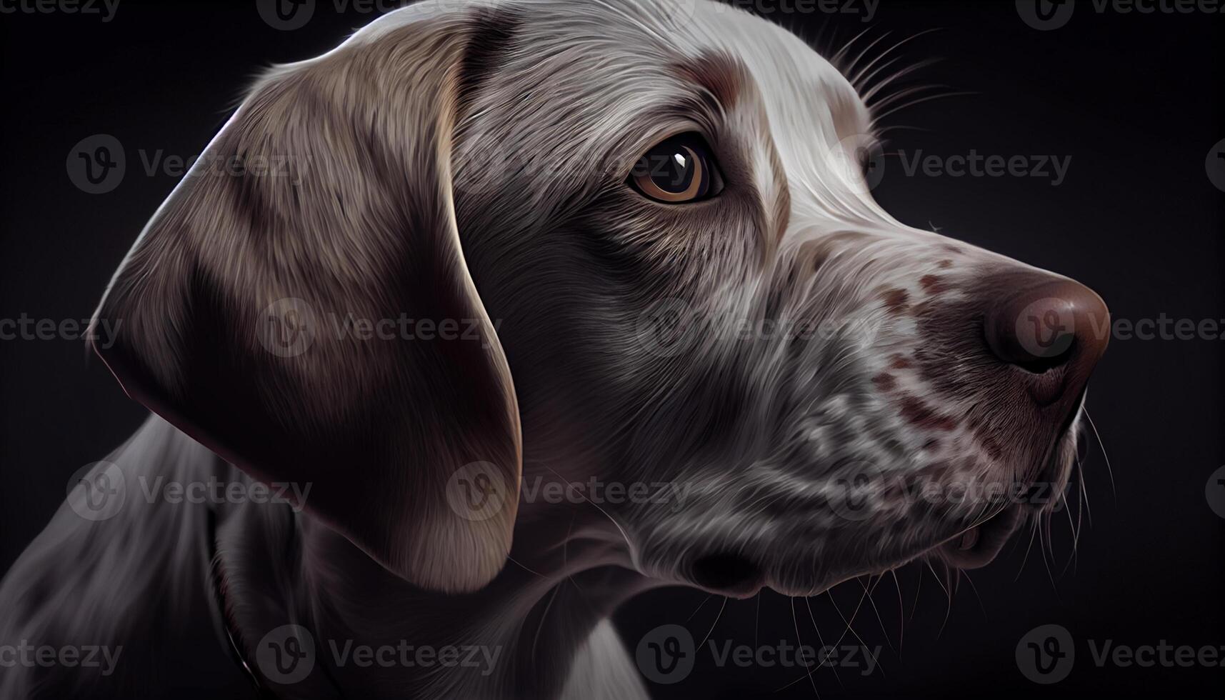 close up beauty dog head animal ,generative AI photo