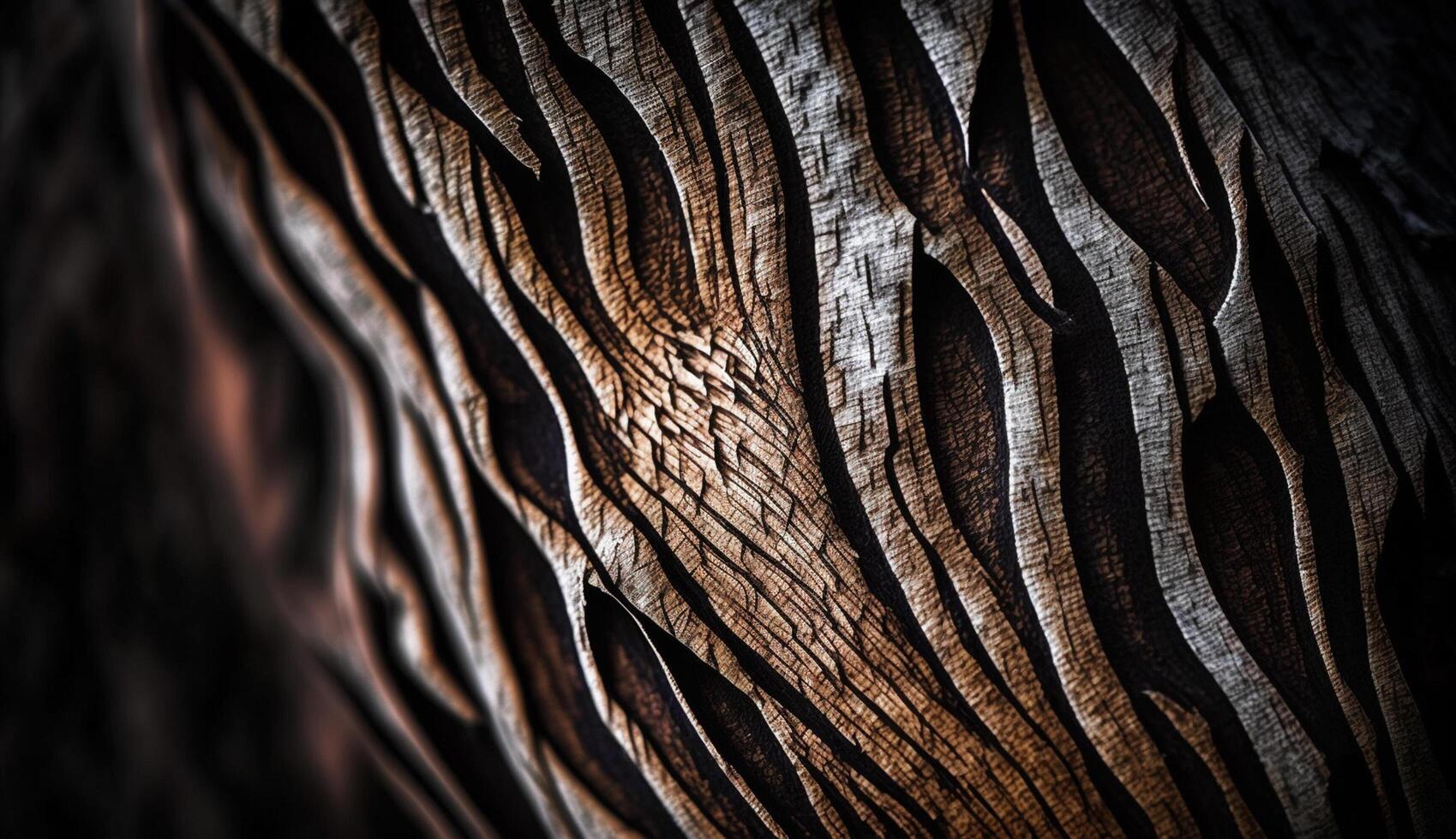 Wood plank abstract design textured with tree pattern generated by AI photo