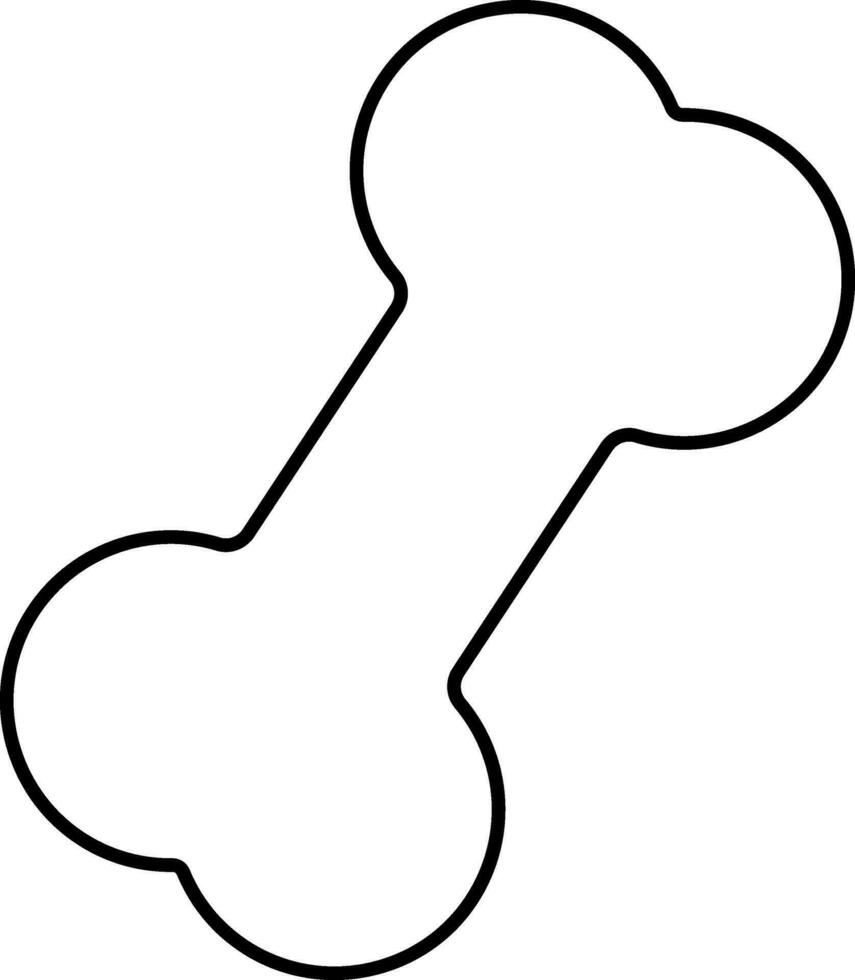 Bone Icon In Black Outline. vector