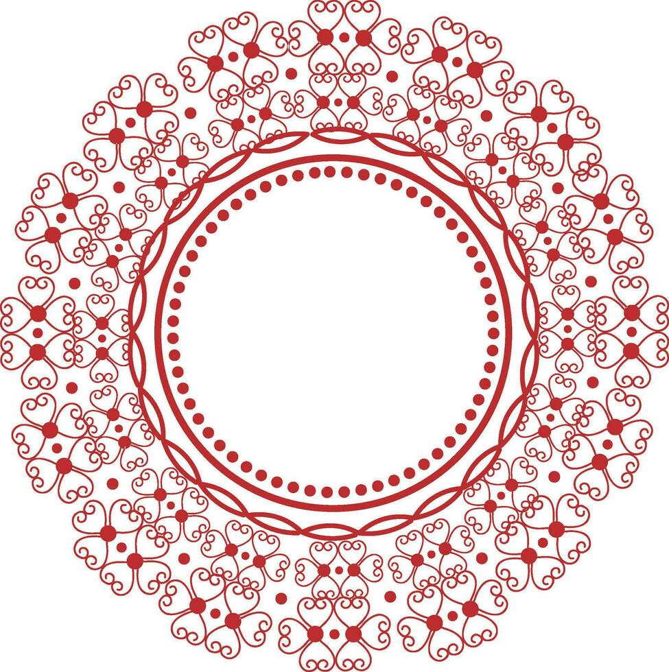 Rounded frame with floral ornaments. vector