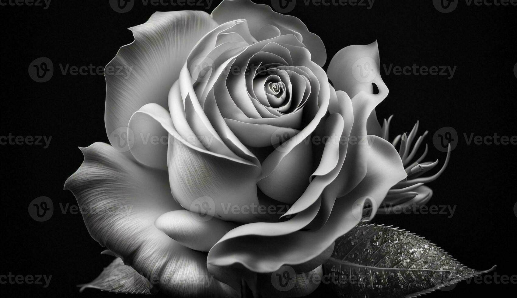 Nature beauty in monochrome flower elegance captured generated by AI photo