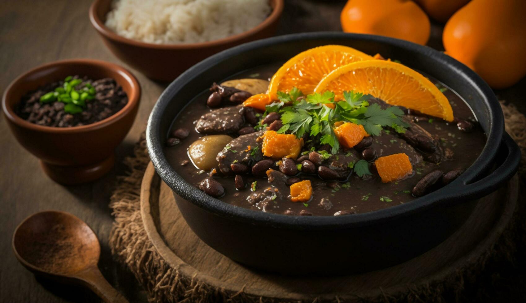 Fresh beef stew in rustic crockery bowl with vegetables ,generative AI photo