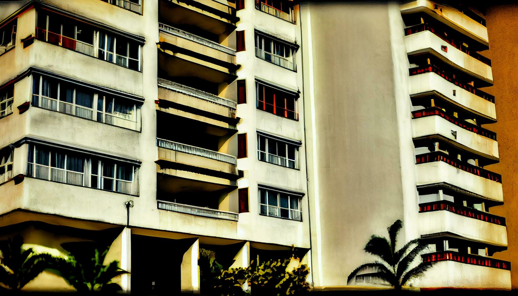 moderno rascacielos edificio con amarillo reflexión ,generativo ai foto