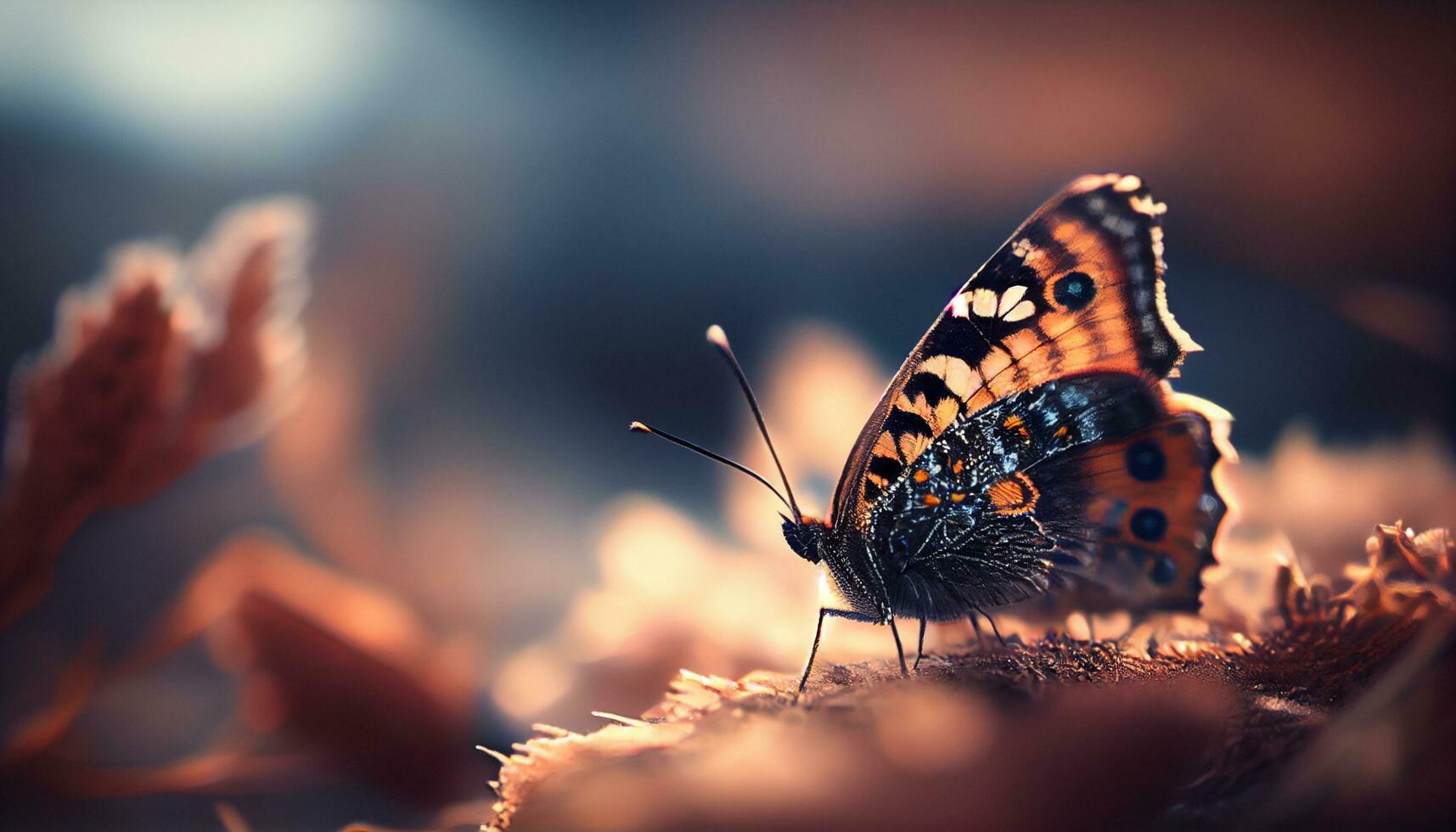 beautiful butterfly in tranquility scene ,generative AI photo