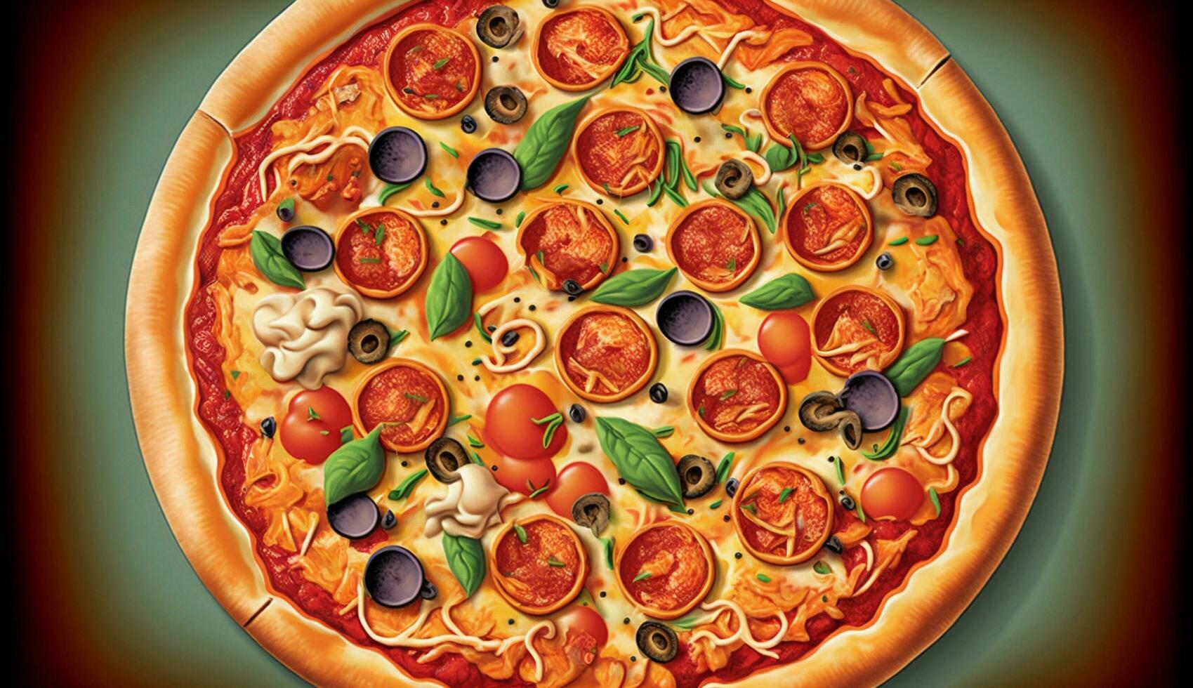 Fresco margherita Pizza horneado en rústico pizzería ,generativo ai foto