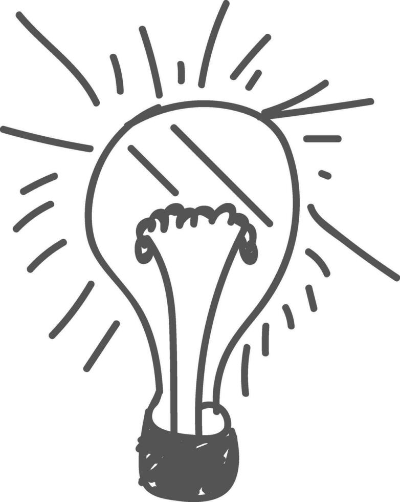 Doodle illustration of light bulb, Idea concept. vector