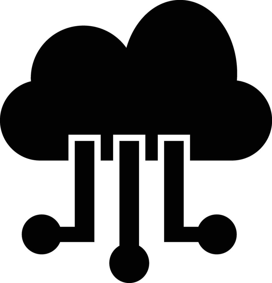 Cloud computing icon in black and white color. vector