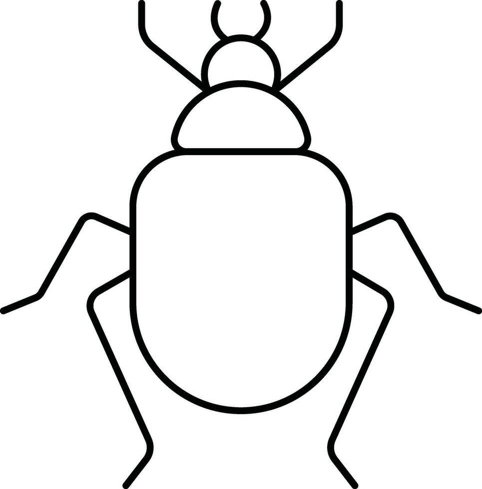Bug Icon In Black Line Art. vector