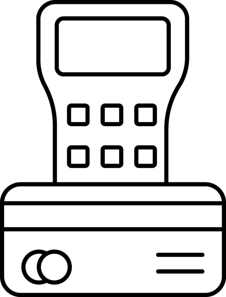 POS Terminal Icon In Black Line Art. vector