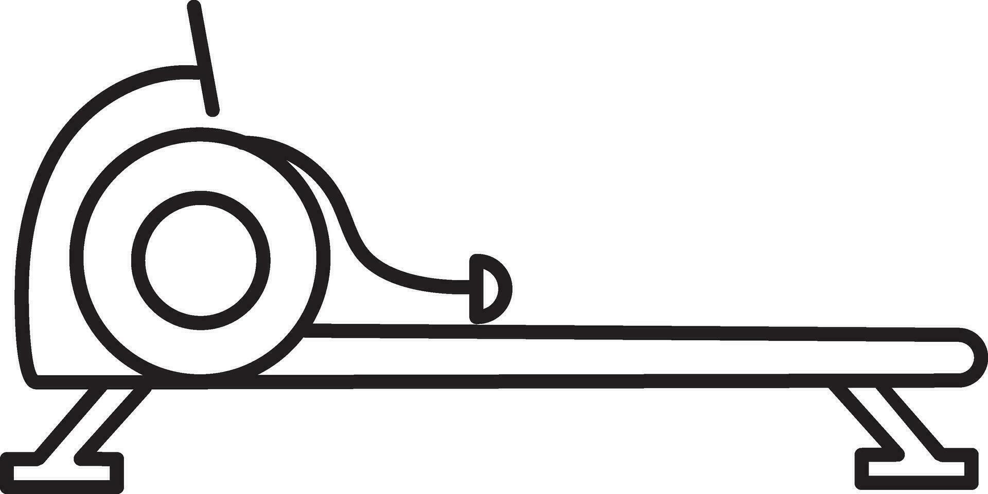 Illustration of a rowing machine. vector