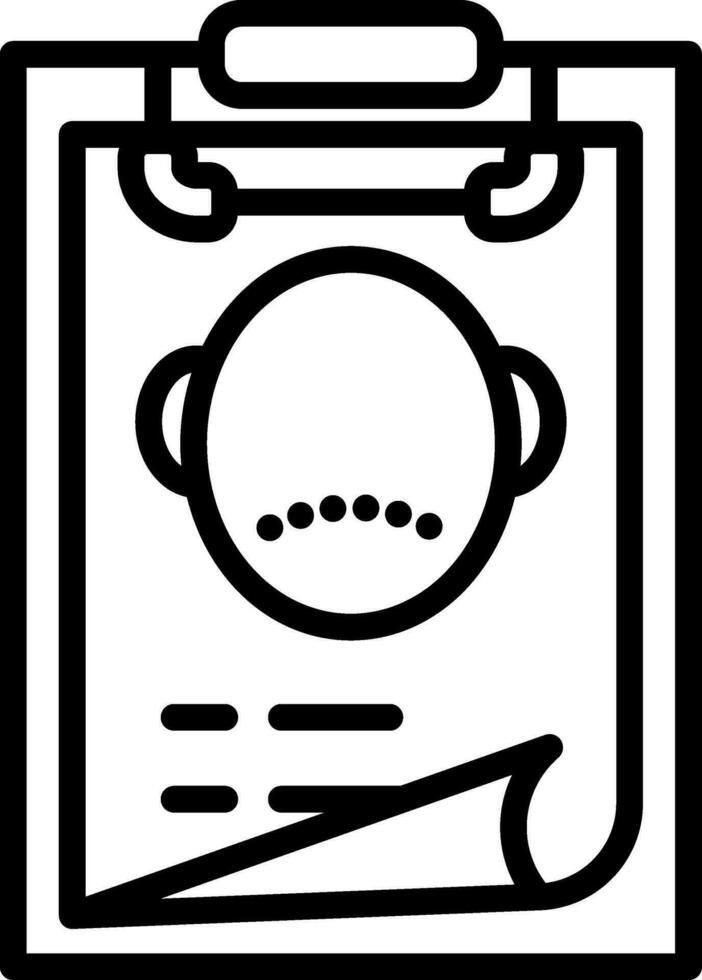 Linear Style Medical Clipboard Or Surgery Report Icon. vector