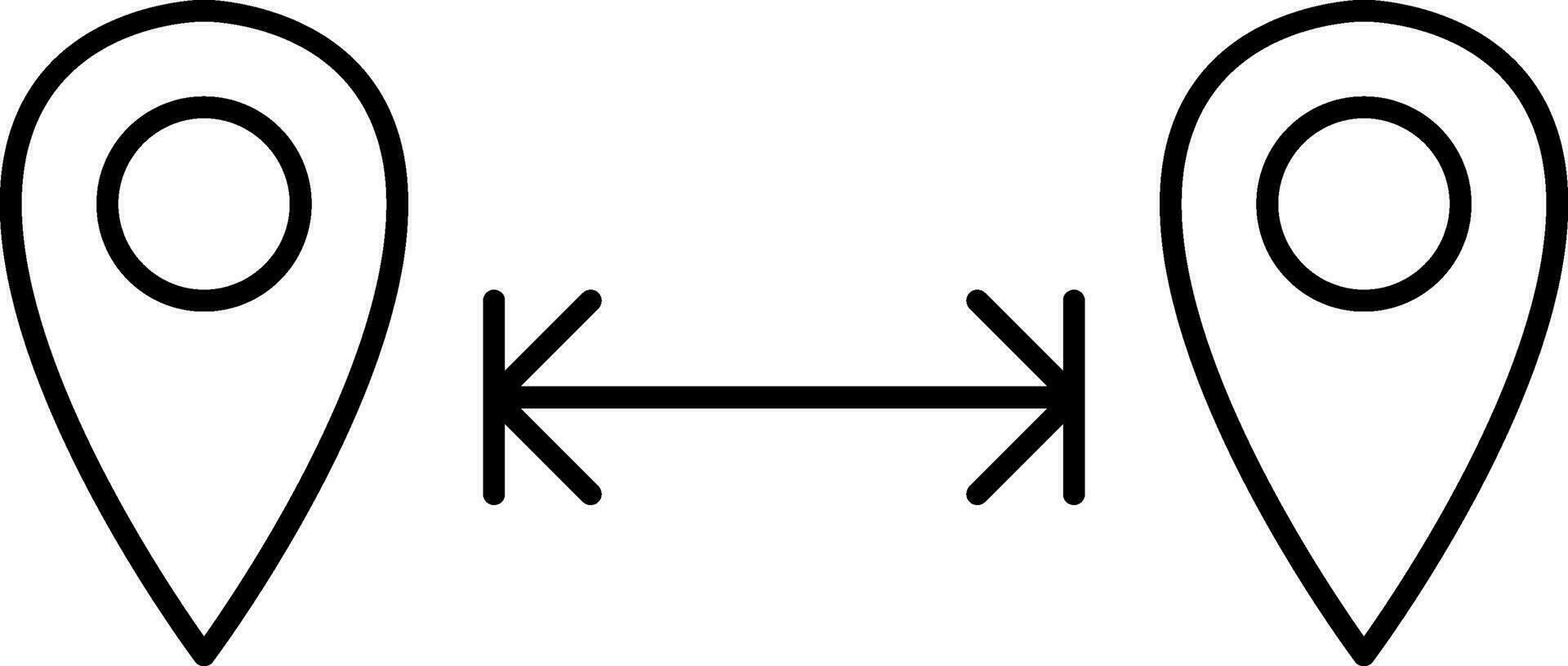 Measure Distance Location Black Stroke Icon Or Symbol. 25045120 Vector