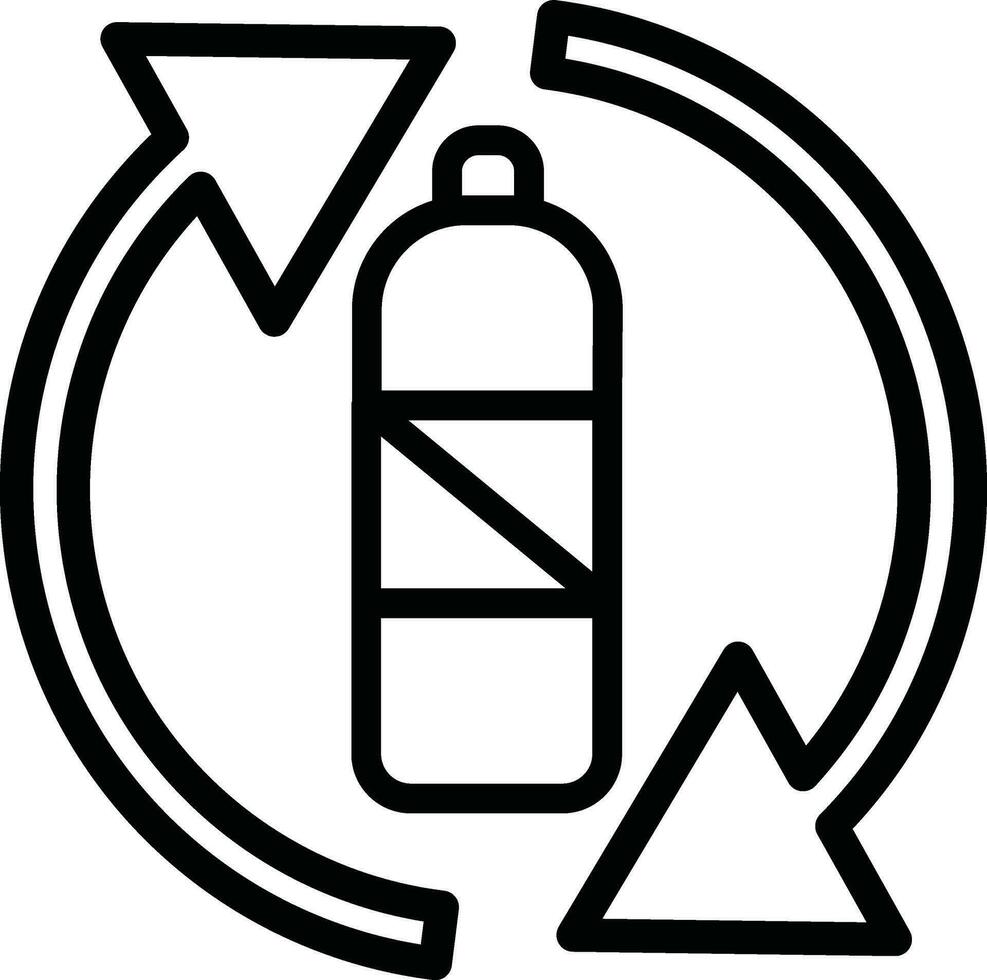 Recycling Bottle icon in thin line art. 25045249 Vector Art at Vecteezy