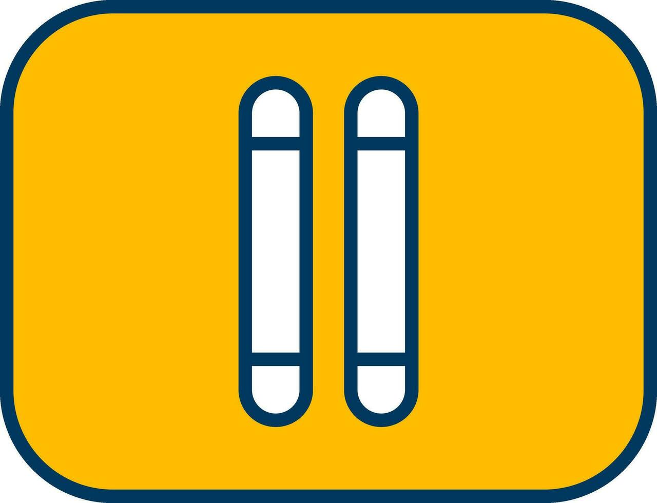 Yellow And White Pause Button icon Or Symbol. vector
