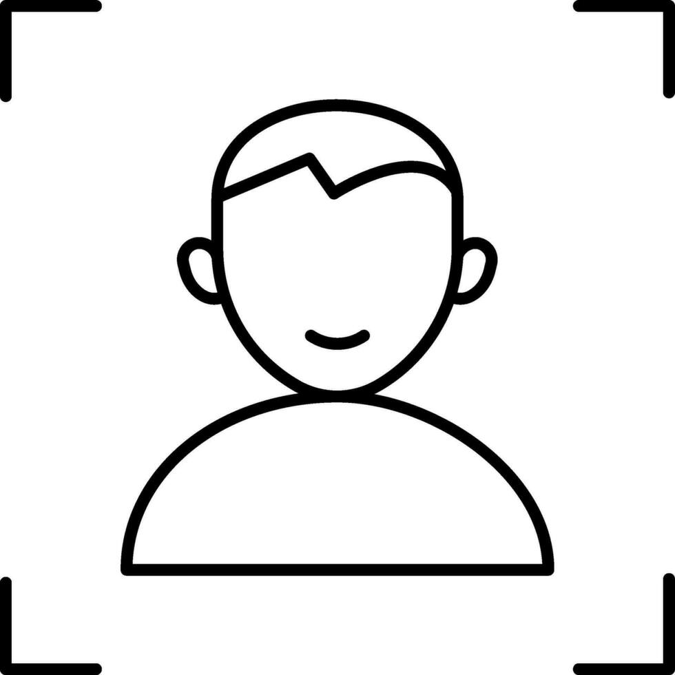 Illustration of Face Scan icon in line art. vector