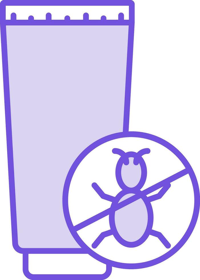 insecto crema tubo icono en púrpura y blanco color. vector