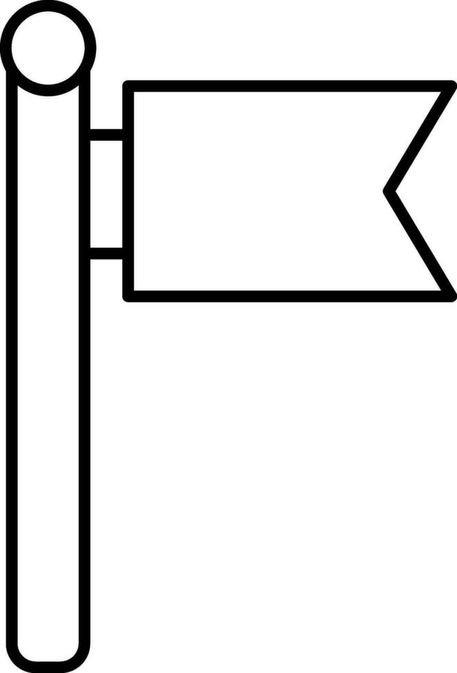 Black line art illustration of Signboard icon. vector