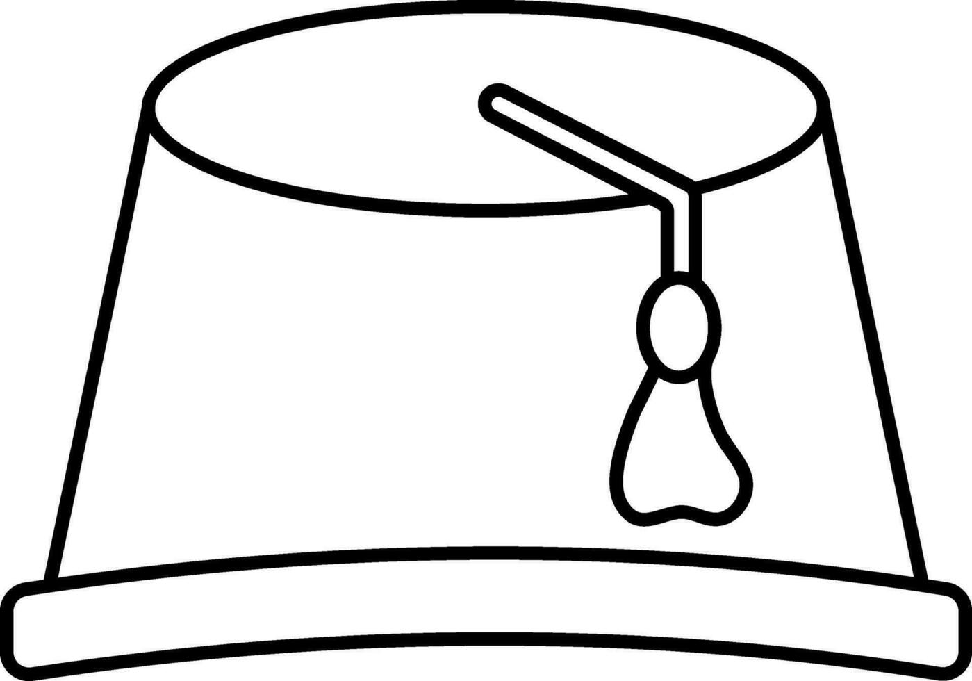 Illustration Of Fez Icon In Stroke Style. vector