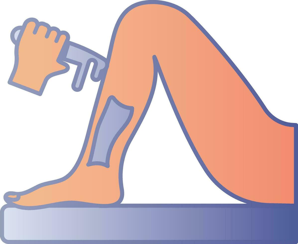 Illustration Of Waxing Over Leg Icon In Blue And Orange Color. vector